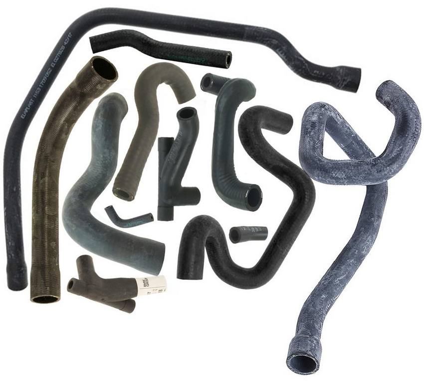 BMW Radiator Coolant Hose Kit (12 Pieces) 64211386691